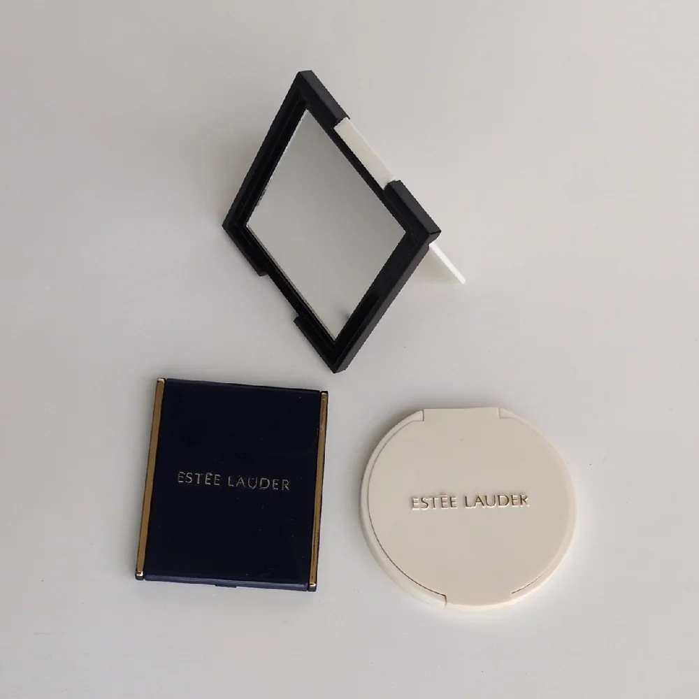 Vintage Estee Lauder Compact Standing Travel or Purse Mirrors - Rectangle Circle
